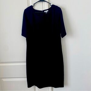 GARNET HILL Black Ponte Jersey Sheath Dress Women’s Size 12 Career Shift Office